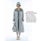 CLEARANCE: 1920s-inspired linen day coat in grey with button closure