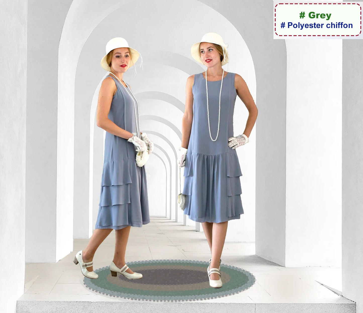 Choose your colour, 1920s dress with tiered skirt