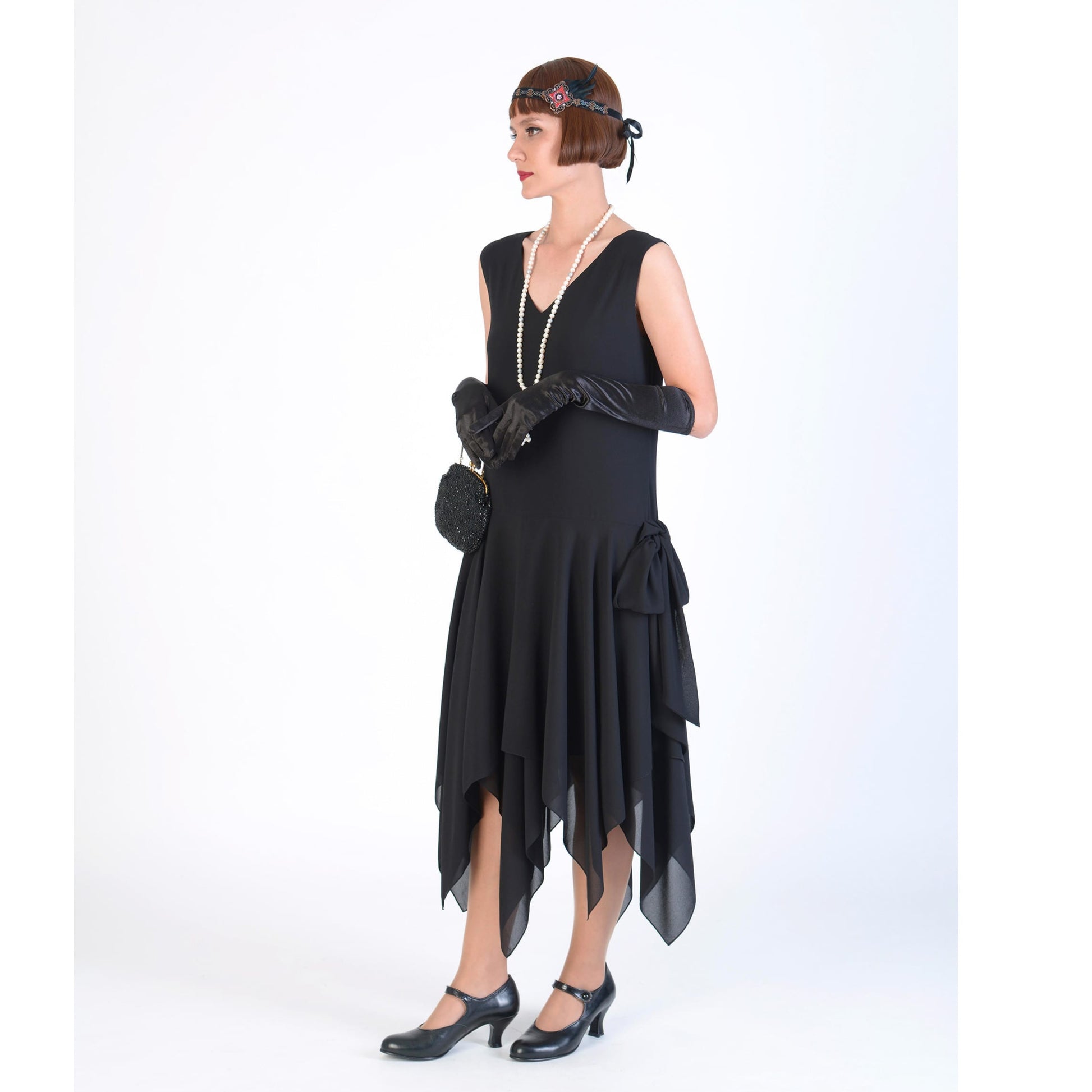 Black chiffon Great Gatsby party dress with handkerchief skirt LaVieDelight Black chiffon Great Gatsby party dress with handkerchief skirt LaVieDelight