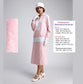 CLEARANCE: Cotton 2-Piece Gatsby Day Dress in Pink and Off-White Details