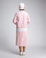 CLEARANCE: Cotton 2-Piece Gatsby Day Dress in Pink and Off-White Details
