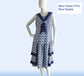 Blue 1920s Gatsby Day Dress in Deco Chain Print