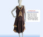 CLEARANCE: 2-toned Brown Rayon 1920s Day Dress with Golden Brown Details