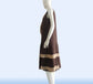2-toned Brown Rayon 1920s Day Dress with Golden Brown Details