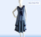 Blue 1920s Gatsby Day Dress in Deco Chain Print