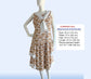 CLEARANCE: Sleeveless 1920s daywear in feather deco print and tiered skirt