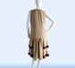 2-toned Brown Rayon 1920s Day Dress with Golden Brown Details