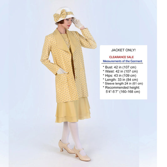 CLEARANCE: Cotton Gatsby Jacket in Light Mustard Colour