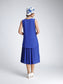 CLEARANCE: Royal blue 1920s dress with accordian pleated skirt