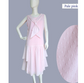 Sleeveless cotton 1920s dress in pale pink with tiered skirt