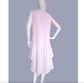 Sleeveless cotton 1920s dress in pale pink with tiered skirt