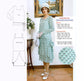 CLEARANCE: 1920s 2-piece high tea dress in printed green chiffon