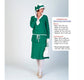 CLEARANCE: 2-piece 1920s Gatsby Style ensemble in Green with Off-white Details