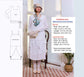 CLEARANCE: 2-piece chiffon Great Gatsby tea dress in off-white with long sleeves