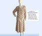 CLEARANCE: 1920s dress in Brown Feather Print Rayon Blend and zigzag detail