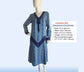 CLEARANCE: 1920s Art Deco dress in a striking blue geometric print