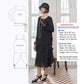 CLEARANCE: 2-piece 1920s dress made of black chiffon with long sleeves