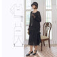 1920s style two-piece dress made of black chiffon with long sleeves - a 1920s fashion flapper dress