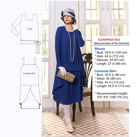 CLEARANCE: 2-piece dark blue Great Gatsby dress