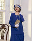 2-piece dark blue Great Gatsby dress for 1920s-themed parties