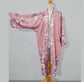 Floral mauve pink kimono robe, inspired by 1920s loungewear