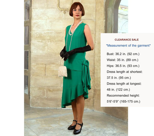 CLEARANCE: Green Gatsby dress with asymmetrical skirt