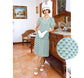 CLEARANCE: 1920s Dress in Light Green Art Deco Print and Flutter Sleeves