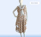 Sleeveless 1920s daywear in feather deco print and tiered skirt - a 920s art deco dress
