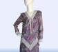 CLEARANCE: Printed grey cotton dress with zig zag details