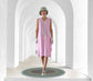 CLEARANCE: Pink Chiffon Gatsby Dress with a Drape and Bow