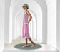 CLEARANCE: Pink Chiffon Gatsby Dress with a Drape and Bow