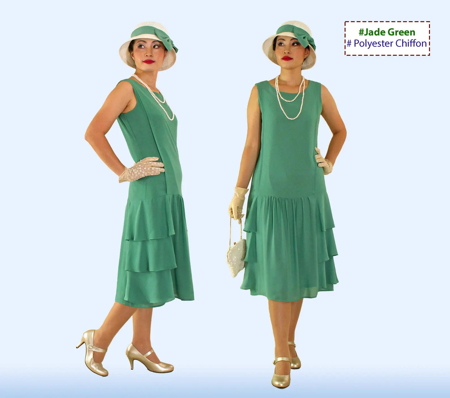 Choose your colour, 1920s dress with tiered skirt