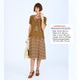 1920s inspired dress with brown georgette and printed brown chiffon