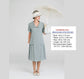 CLEARANCE: High Tea Style 1920s Dress in Grey Linen and with Short Sleeves