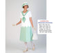 1920s cotton day dress in white and mint green and zig zag seam