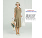 CLEARANCE: Vintage 1920s Style Olive Green Linen Gatsby Day Dress