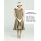 CLEARANCE: 1920s Vintage Fashion Linen Gatsby dress in olive green with shoulder bow