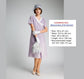 CLEARANCE: Light Purple Cotton 1920s dress with white details and short sleeves