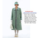 CLEARANCE: Gatsby linen day coat in muted green & green/white details