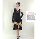 CLEARANCE: Black and Yellow Chiffon 1920s Evening Dress