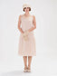 Sweet Great Gatsby party dress in nude color - a vintage-inspired Roaring Twenties dress