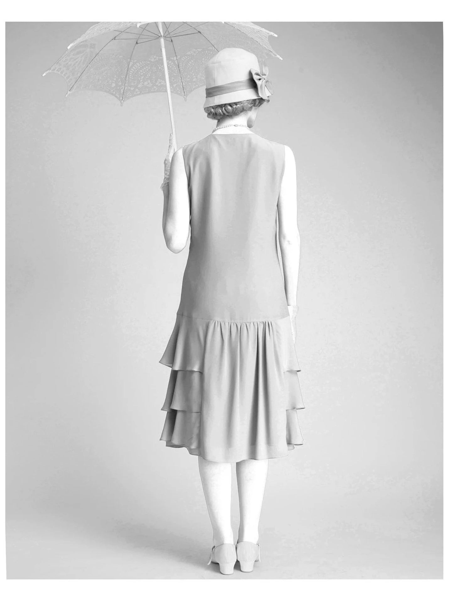 Grey 1920s drop waist dress with tiered skirt – LaVieDelight